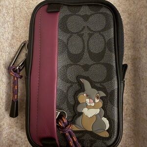 Black and Purple Pouch with Cartoon Design Disney Coach New York